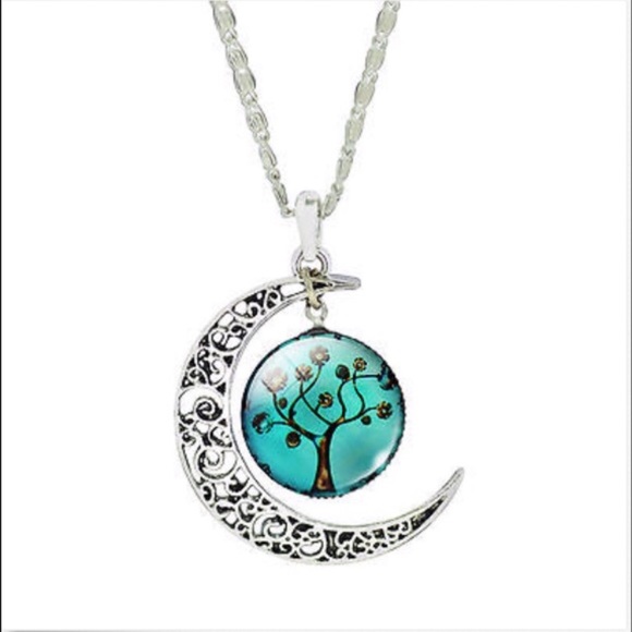 Jewelry - The Tree of Life Glass Cobochoni Moon Tree Set